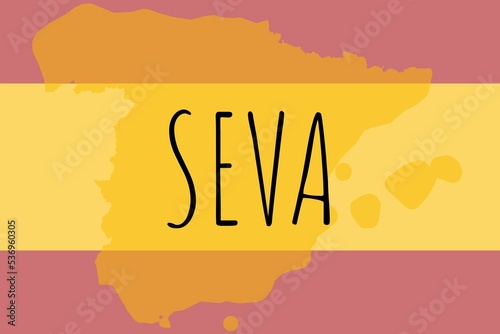 Seva: Illustration mit dem Namen der spanischen Stadt Seva photo