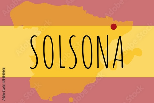 Solsona: Illustration mit dem Namen der spanischen Stadt Solsona photo