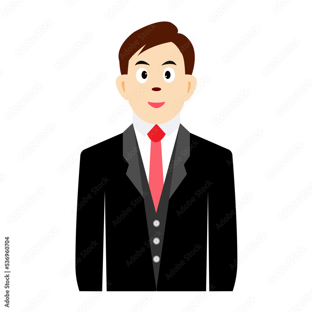 cartoon man wearing a suit