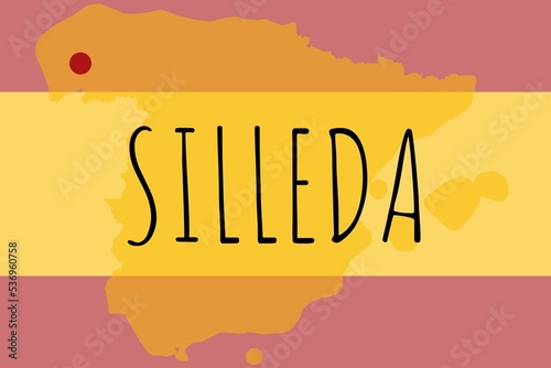 Silleda: Illustration mit dem Namen der spanischen Stadt Silleda photo