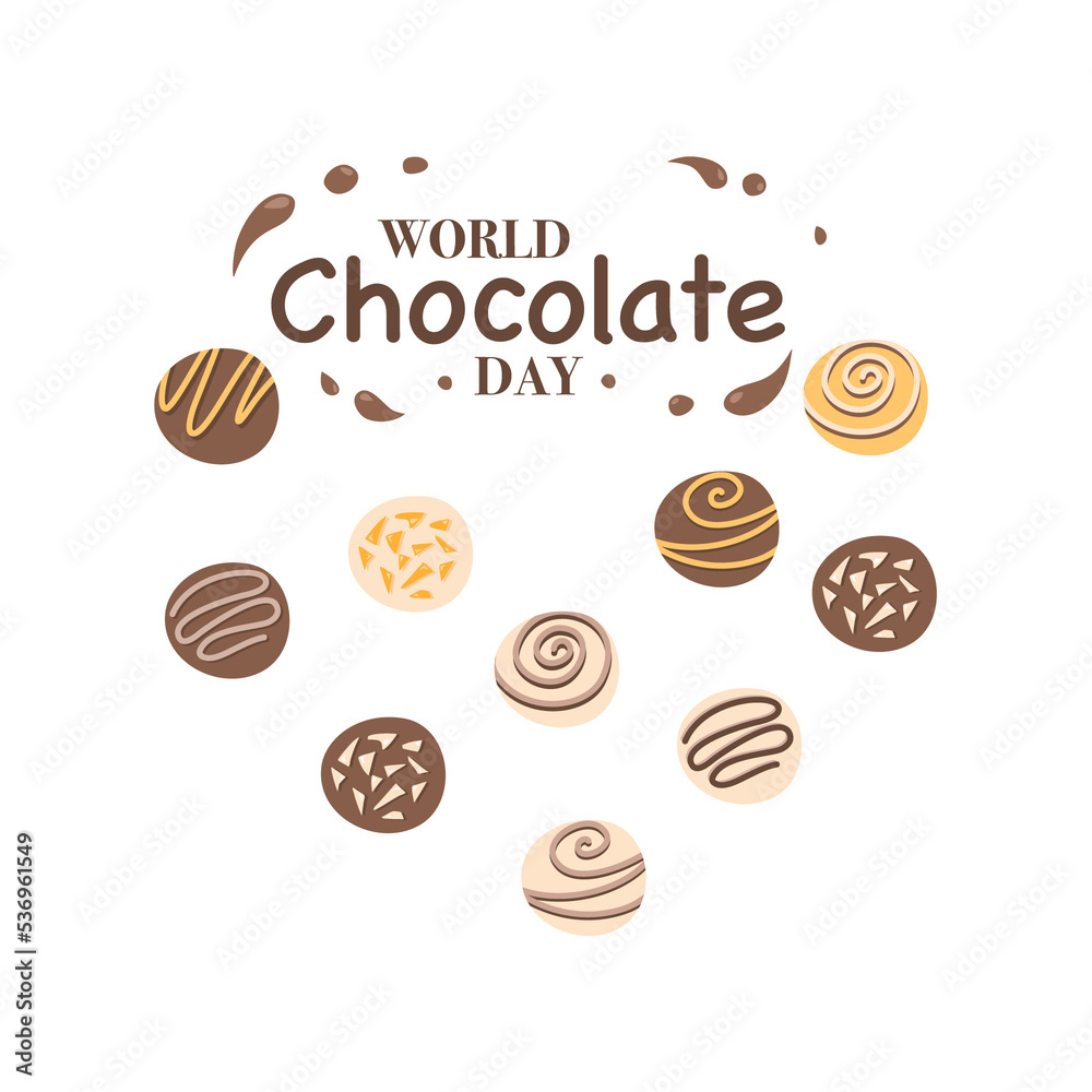 Flat world chocolate day illustration