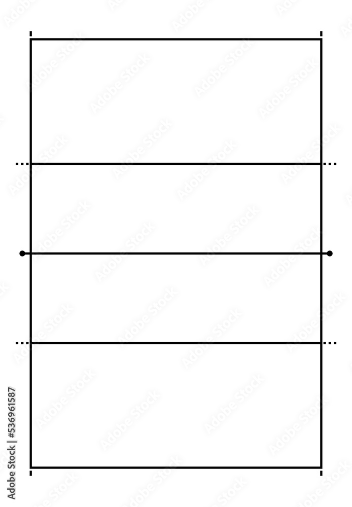 Volleyball court diagram Stock Illustration | Adobe Stock