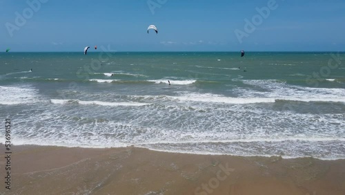 kite surfing on the beach