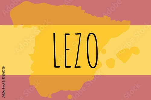 Lezo: Illustration mit dem Namen der spanischen Stadt Lezo photo