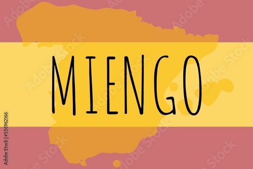 Miengo: Illustration mit dem Namen der spanischen Stadt Miengo photo