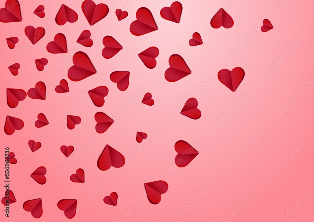 Maroon Color Hearts Vector Pink  Backgound. Love