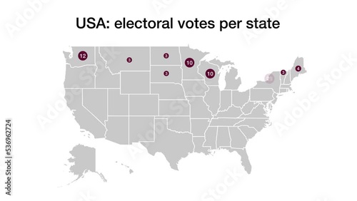 Electoral votes allocated to each state for United States presidential elections