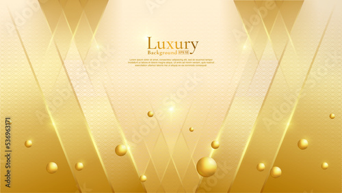 Golden Geometric Line Motifs Paired with an Elegant Abstract Background. Luxury Background. vector eps 10
