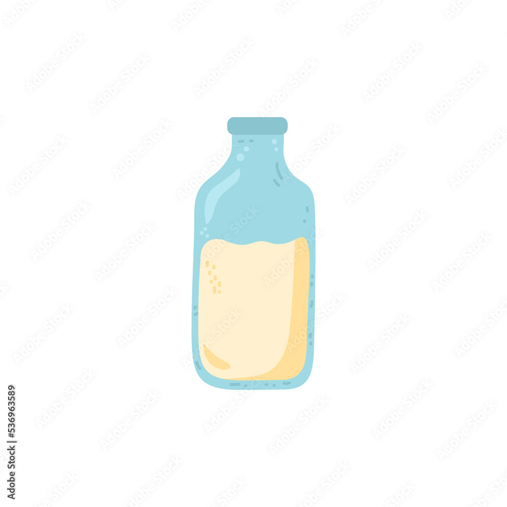 illustration glass bottles with milk illustration glass bottles with milk