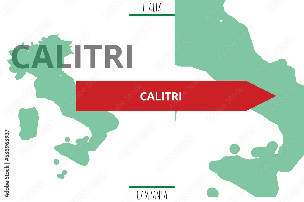 Calitri Illustration mit dem Namen der italienischen Stadt Calitri