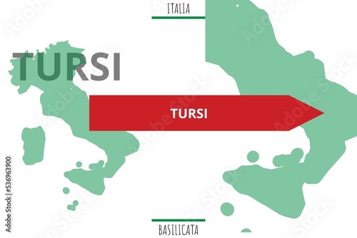 Tursi: Illustration mit dem Namen der italienischen Stadt Tursi photo