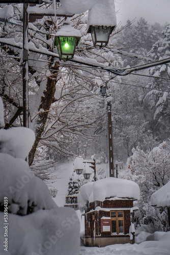 Nozawa Onsen in winter full of snow photo