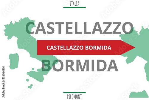 Castellazzo Bormida: Illustration mit dem Namen der italienischen Stadt Castellazzo Bormida photo