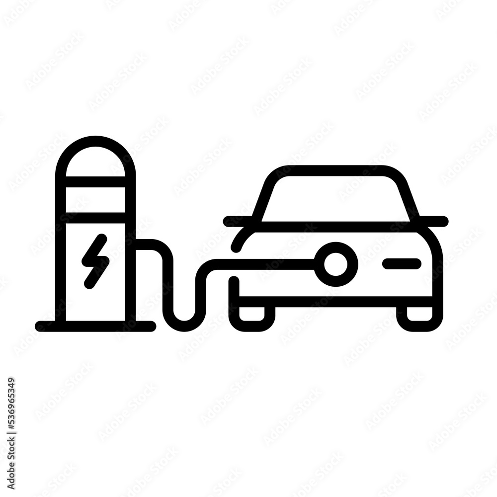 Electric car refueling icon symbol, EV car, Green hybrid vehicles charging point logotype, Eco friendly vehicle concept, Vector illustration Electric car refueling icon symbol, EV car, Green hybrid vehicles charging point logotype, Eco friendly vehicle concept, Vector illustration