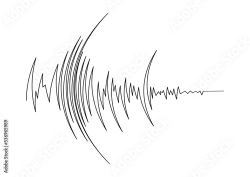 Earthquake seismogram or voice music volume wave vector illustration.