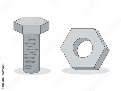 Art illustration symbol icon object work tools design handy worker logo of nut hardware