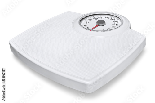 Bathroom scale isolated in white photo