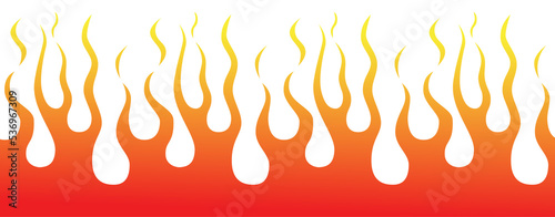 Fire flames isolated on white background. Tribal tattoo design.