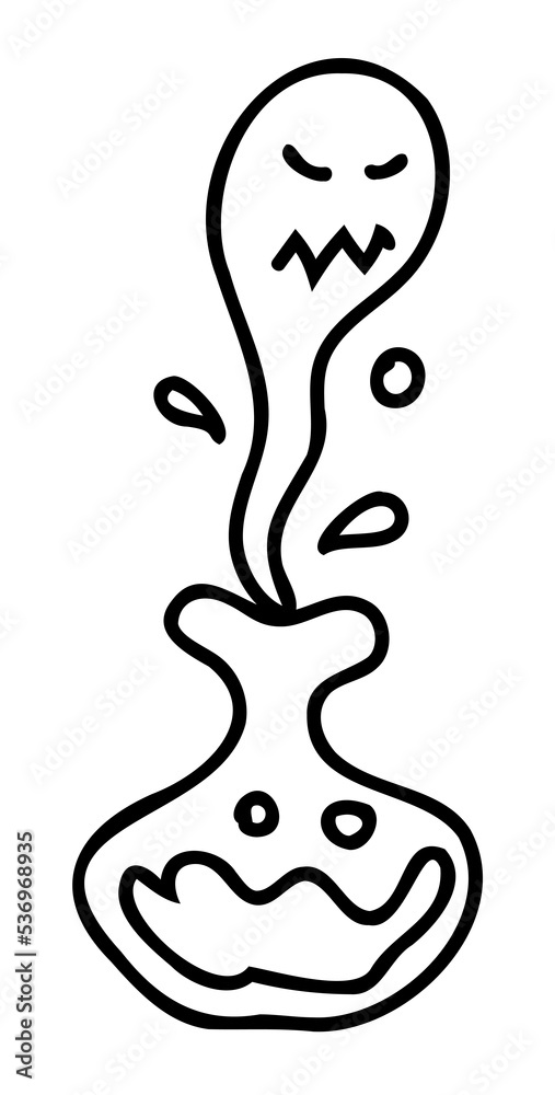 Obraz premium Halloween horror line art illustration. PNG with transparent background.