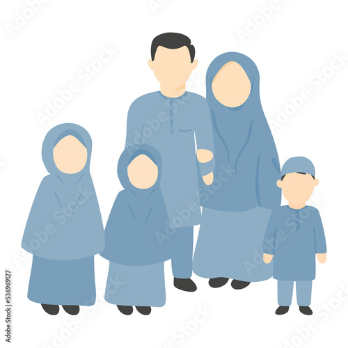 Canvas Print Happy Muslim Family vector