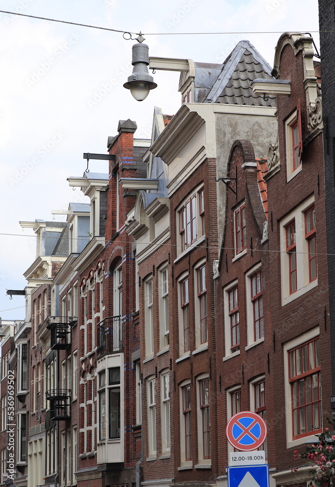 Amsterdam Runstraat Street Historic House Facades View, Netherlands