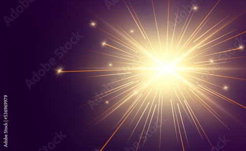 Magical light. Sparkler. Candle sparkling on the background. Realistic vector light effect. Winter, seasonal christmas decoration illustration.	