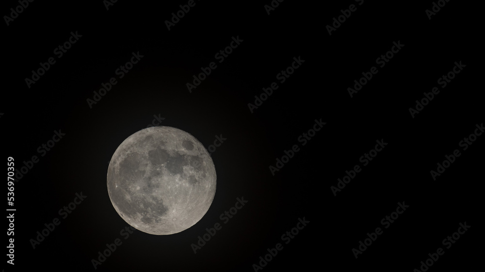 Fototapeta premium Full bright moon with copy space