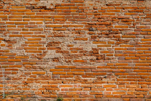 Brick wall background that is over 100 years old