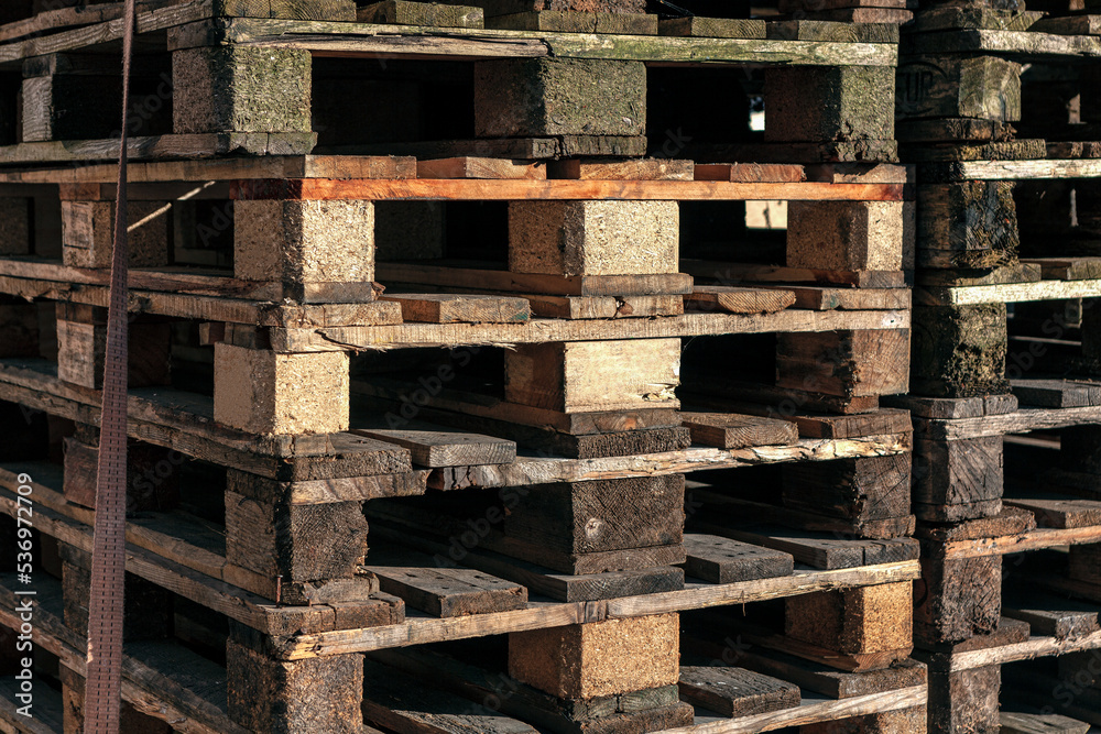 Wooden pallets . Economical way to move, store or protect products