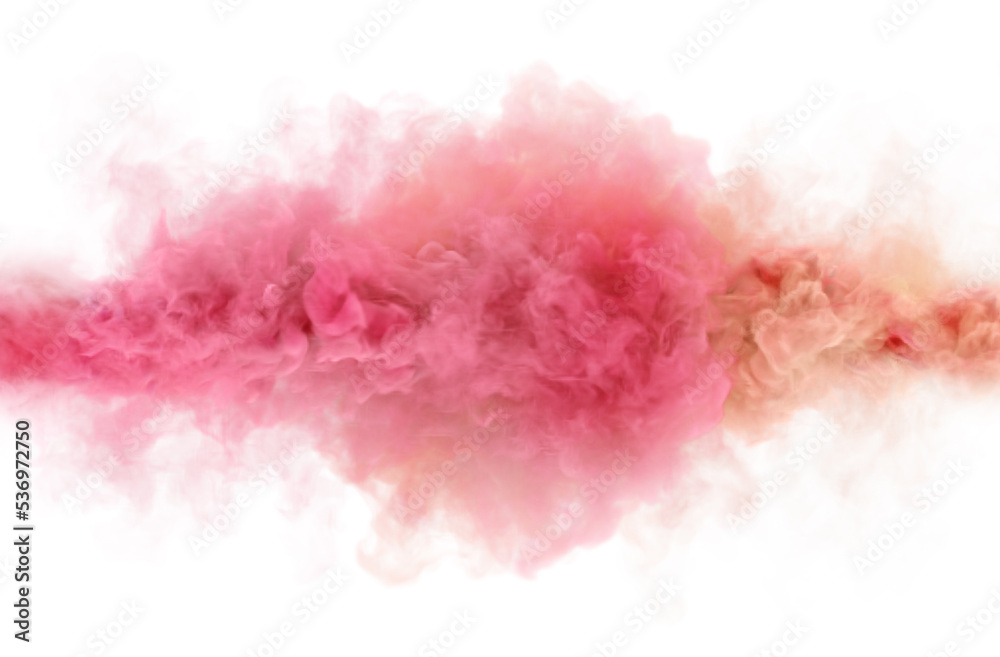 Pink caramel color smoking clouds. 3D render abstract background