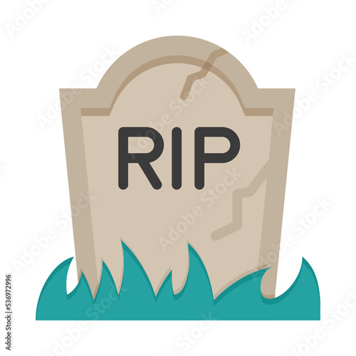 Gravestone icon. Flat design. Tombstone grave creepy halloween. Gravestone monument. Gravestone in the cemetery.