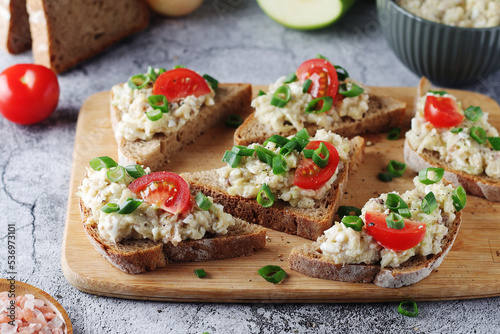 Vorschmack sandwiches - typical Jewish dish