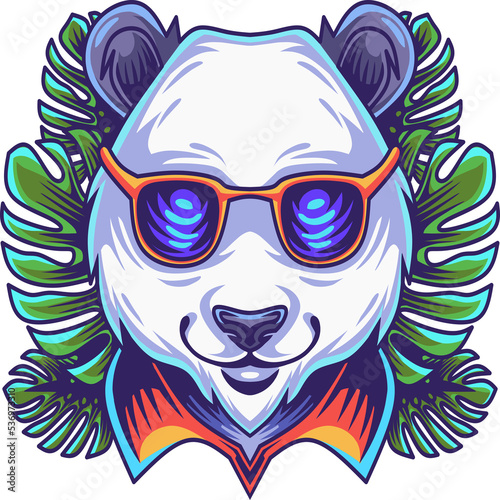 Panda head mascot