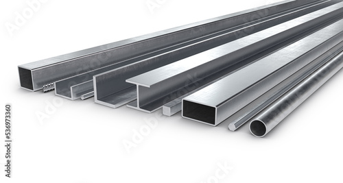 Metal products isolated on the white background. 3d illustration