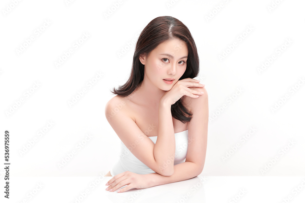 Beautiful young asian woman with clean fresh skin on white background, Face care, Facial treatment, Cosmetology, beauty and spa, Asian women portrait. Beautiful young asian woman with clean fresh skin on white background, Face care, Facial treatment, Cosmetology, beauty and spa, Asian women portrait.