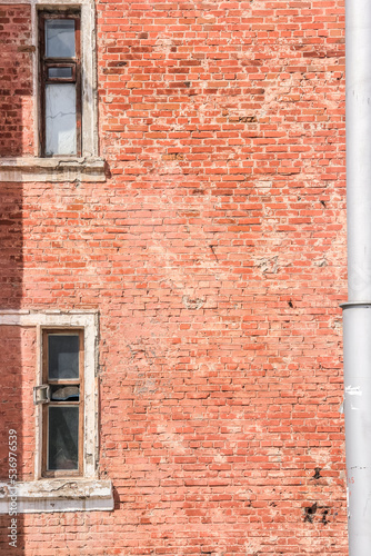 Red brick wall texture, copy space