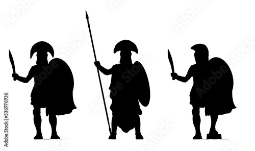 Foto Silhouette with Greek hoplites