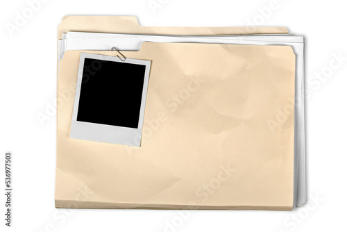 Naklejka File Folder with Documents and Blank