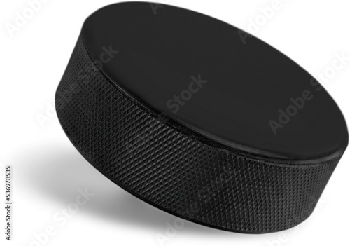 Realistic hockey puck isolated