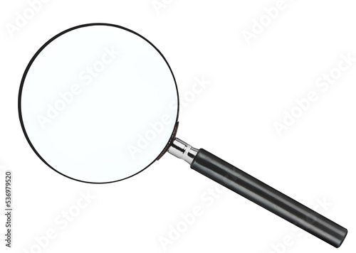 Magnifying glass isolated on a white background photo