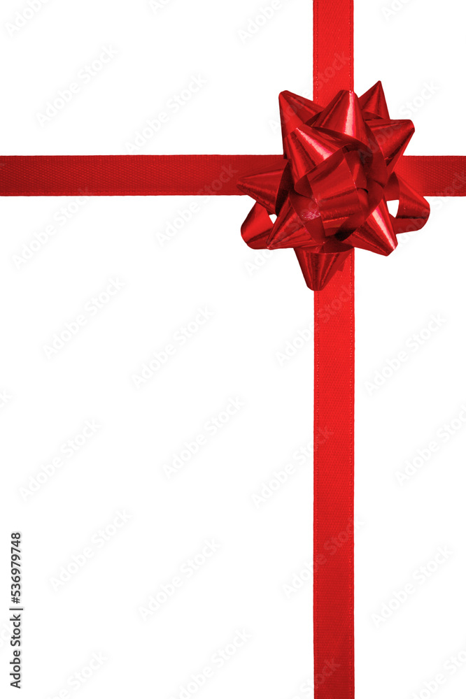 Red bow with ribbon isolated on white background Red bow with ribbon isolated on white background