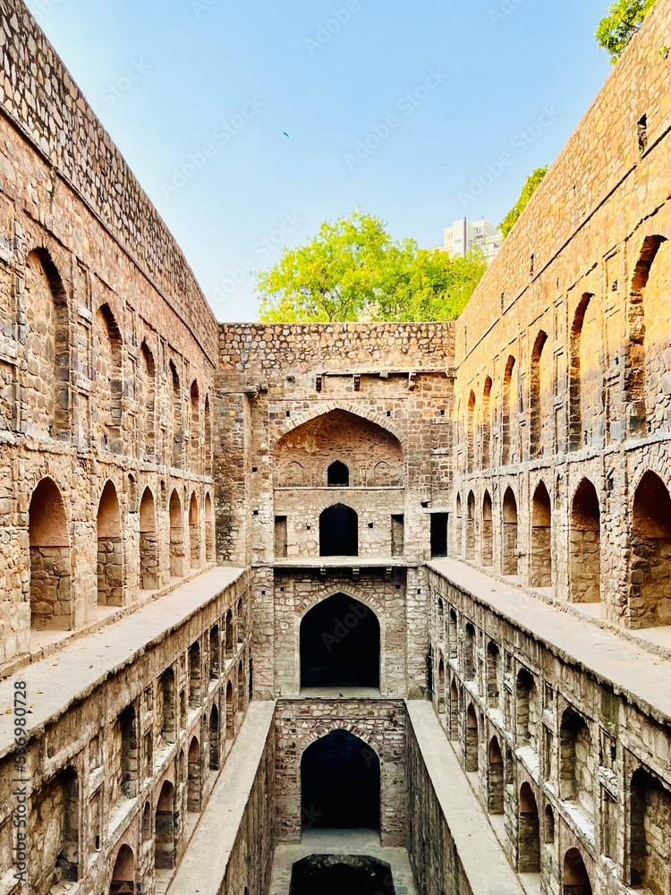 One with ancient Indian architecture. Step well in Delhi. Heritage site ...