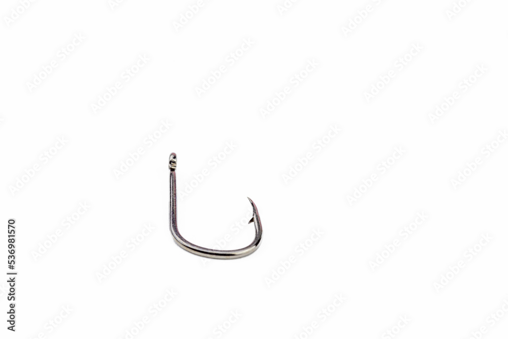 close up of fishing hook isolated on white background close up of fishing hook isolated on white background