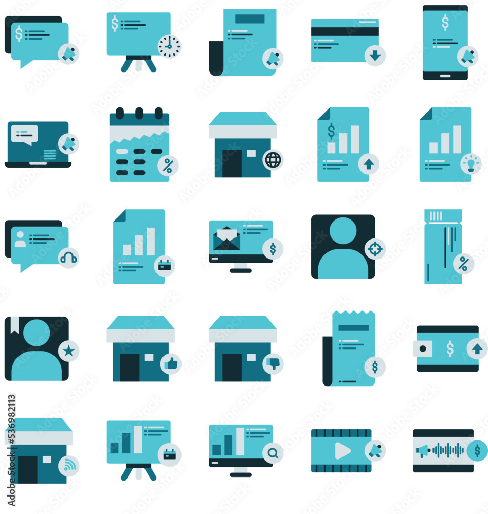 a set of icons containing the theme of digital marketing and business promotion a set of icons containing the theme of digital marketing and business promotion