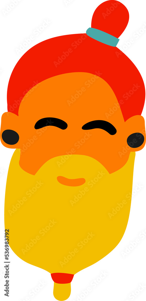 Fototapeta premium Man with yellow beard. Illustration