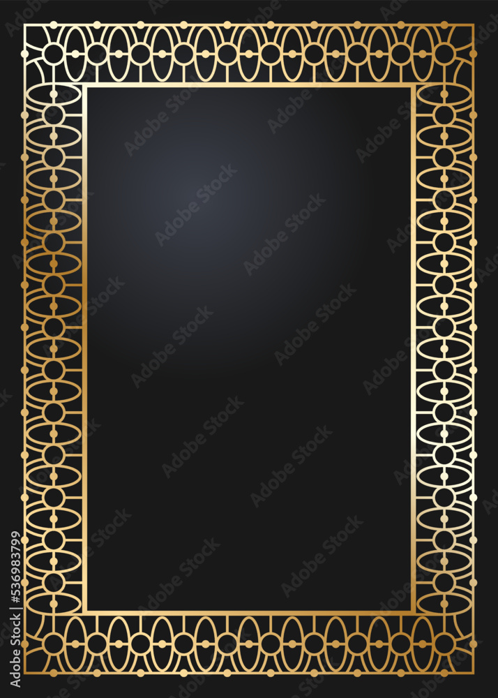 Obraz premium Elegant rectangular golden frame. Festive design. Gold border. Frames vector.