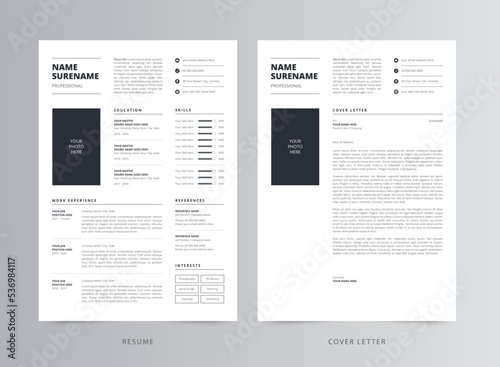Clean Resume or CV and Cover Letter Template