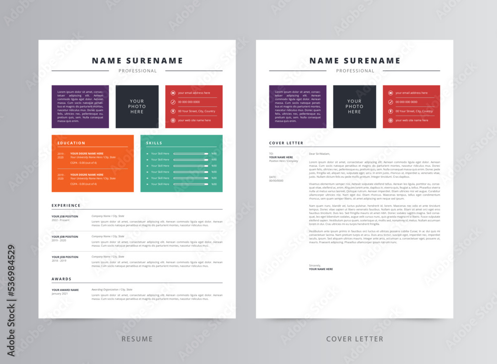 Clean Resume or CV and Cover Letter Template