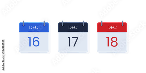 Set of paper calendar icons