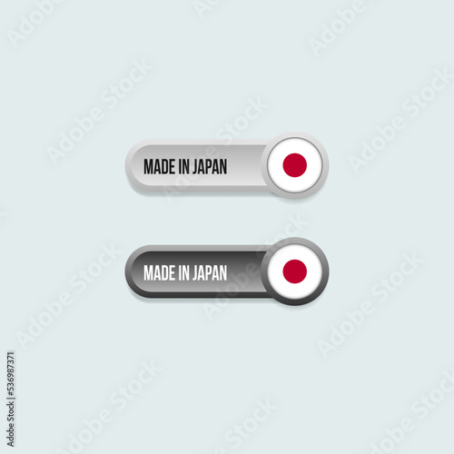 Made in Japan, sticker labels for products, packaging and promotions, with country flag
